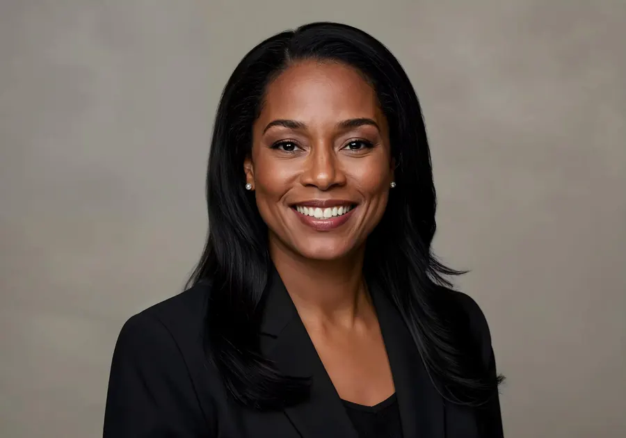 Smiling professional woman in a black blazer